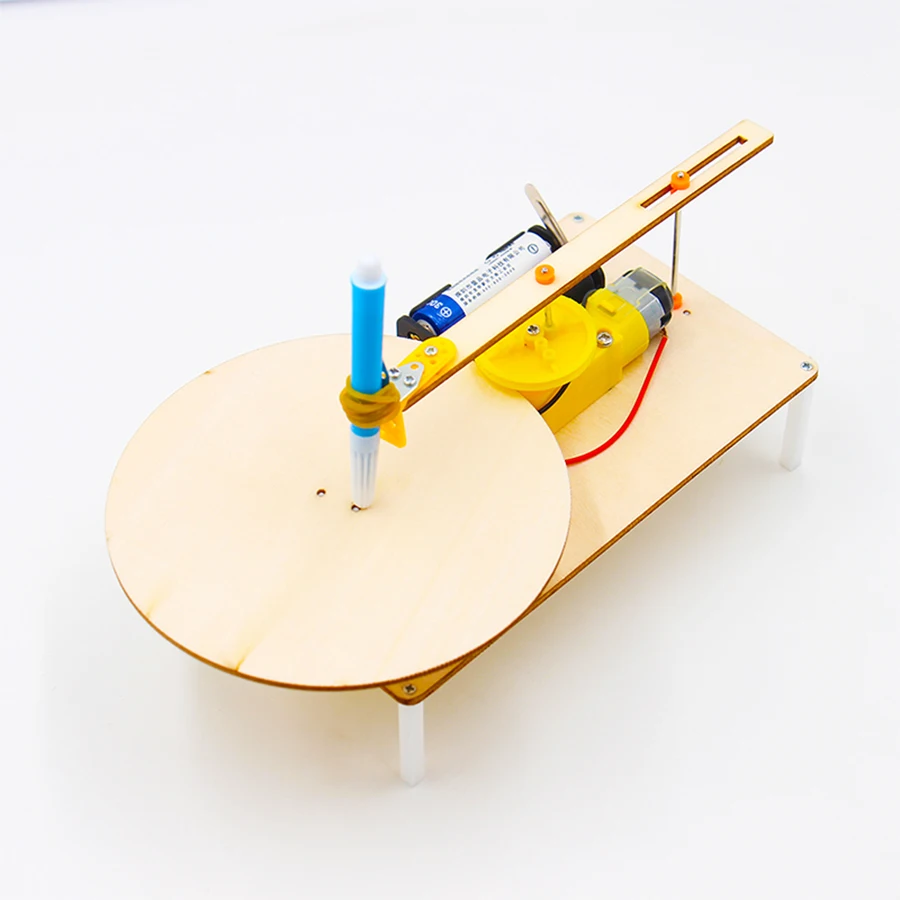 DIY деревянный ручной работы Электрический графопостроитель для рисунков, наборы моделей, сборка, научная физика, экспериментальные Развивающие игрушки для рисования