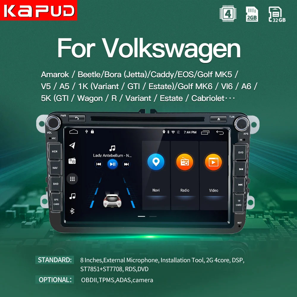 Мультимедийный автомобильный Gps радиоприемник Kapud Android для