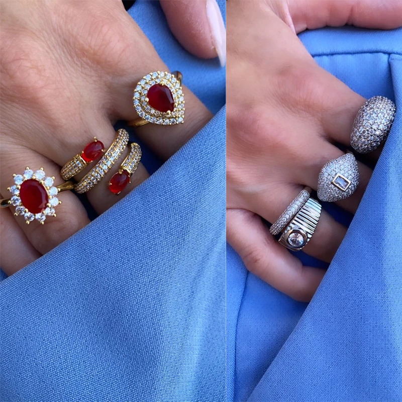 Elegant Gold-Tone Rainbow Ring for Women - Fashion Jewelry Wholesale