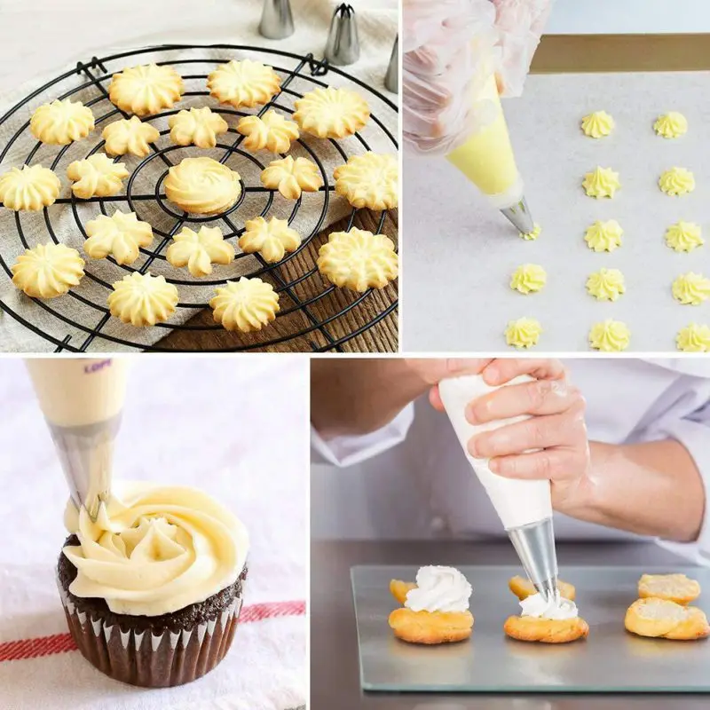 Kitchen Baking Nozzles Coupler Pastry Bag Accessories Cake Decorating Piping Tool Kit Wedding Birthday Party Baking Supplies52pc