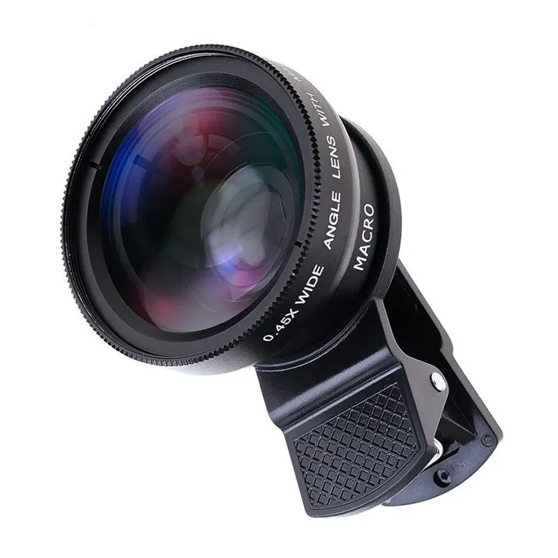 2 Functions Mobile Phone Lens 0.45X Wide Angle Len & 12.5X Macro HD Camera Lens Universal for iPhone 13pro max Android Phone2 Functions Mobile Phone Lens 0.45X Wide Angle Len & 12.5X Macro HD Camera Lens Universal for iPhone Android Phone wide lens for phone