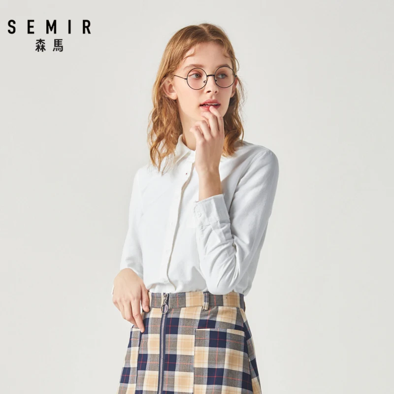 Женская блузка с отложным воротником SEMIR элегантная рубашка зима 2019|Блузки| |