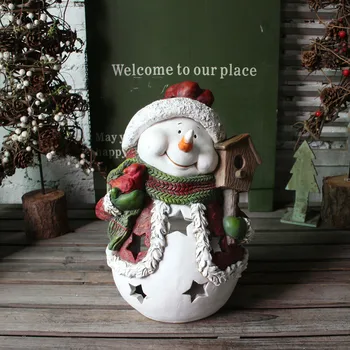 

SNOWMAN RESIN ORNAMENTS ON SNOWBALL CHRISTMAS VINTAGE WINDOW DISPLA DECORATION SHOPPING MALL CRAFTS