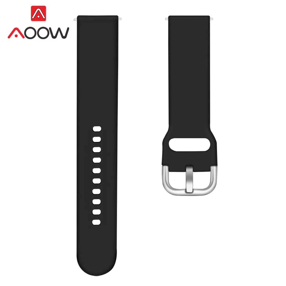 Black 20 мм 22 мм силиконовый спортивный ремешок для samsung Galaxy Watch Active2 42 мм 46 мм gear S2 S3 huawei Amazfit резиновый браслет ремешок - Цвет ремешка: Black
