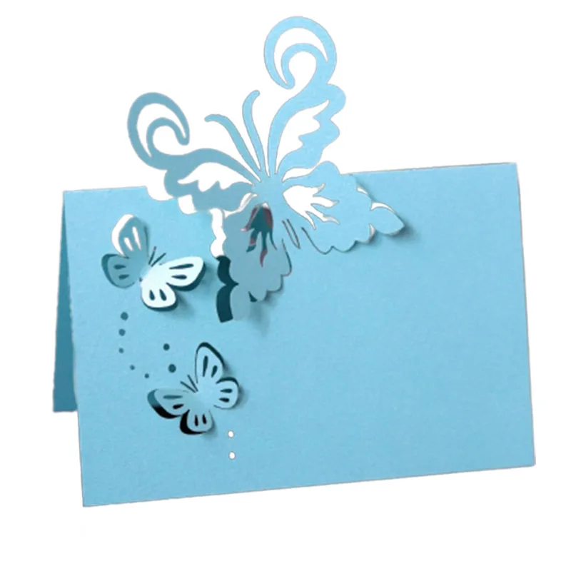 50pcs Butterfly Table Name Place Cards Laser Cut Lace Setting Name Message Card Seat Wedding Birthday Party Favor Table Decor