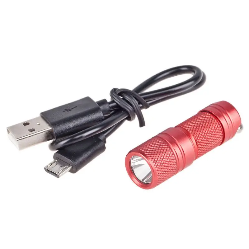Карманный карманный мини usb СВЕТОДИОДНЫЙ светильник-вспышка, Электрический фонарь, портативный водонепроницаемый перезаряжаемый белый светильник, брелок для кемпинга