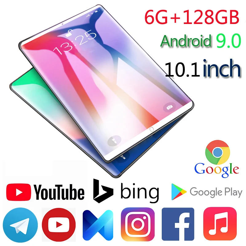 Планшет на Android 10 1 экран 9 0 дюйма 6 ГБ + 128 | Компьютеры и офис
