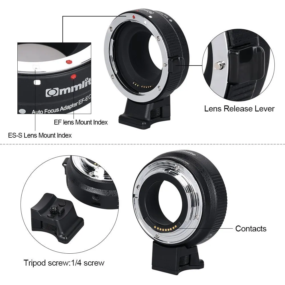 Commlite EF EOS M Адаптер для крепления объектива с автофокусом Canon EF/EF S объектив