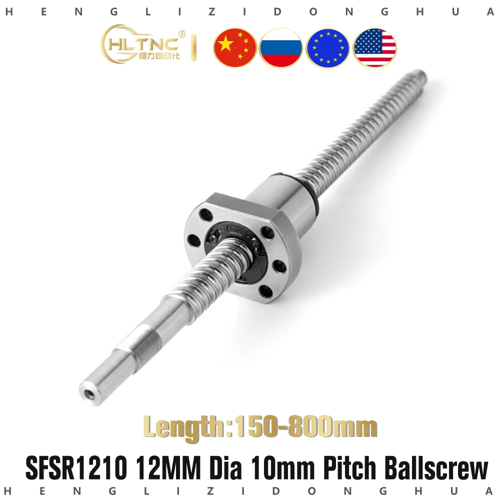 12 диаметр 10 мм Шаг SFSR1210 150 200 250 300 350 400 450 500 550 600 650 C7 шариковый винт SFS1210 BK/BF10 |