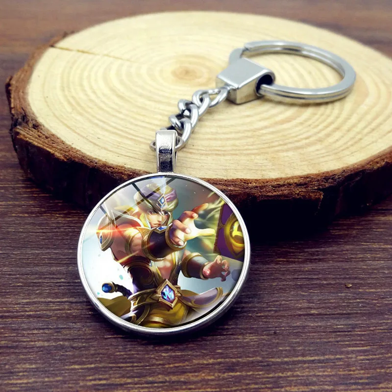 

Hot Sales Hand Tour of the King of Glory Keychain Time Stone Metal Key Ring Small Gifts