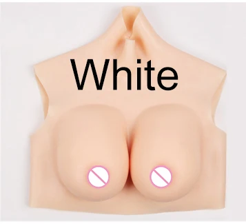 White Eyung Silicone Huge Breast G Cup Fake Boobs Artificial Food Grade Silicone Breast Forms Suitable For Chest During 75-125CM - Color: White
