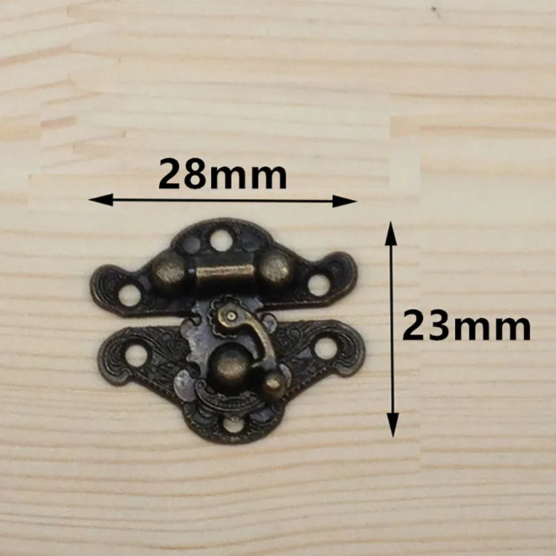 1pc/2pcs/6pcs 28*23mm 작은 나무 상자 Hasp 버클 Hasp 보석 나무 상자 잠금 캐치 래치 버클 클램프 하드웨어 합금 버클