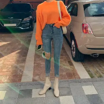 

Newest Arrivals Hot Women Lady Denim Skinny Stretch Jeans Slim Pencil Jeans Women Casual Jeans Knee Hole Jeans