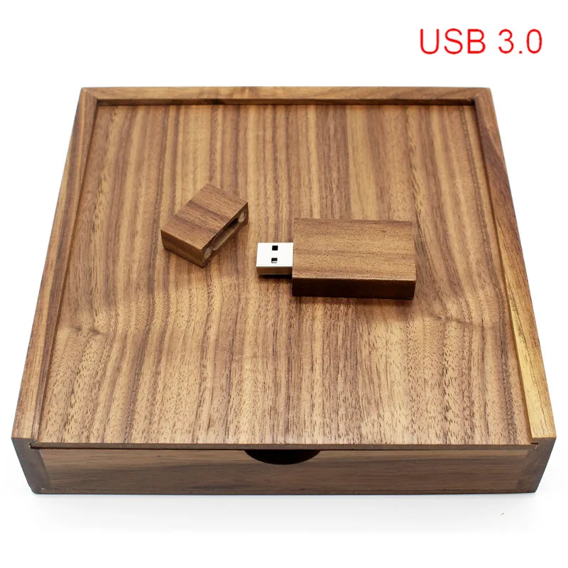 TEXT ME usb 3,0 сделанный на заказ Орех Деревянный+ коробка 64GB usb флеш-накопитель 4GB 8GB 16GB 32GB фотография usb3.0 деревянный