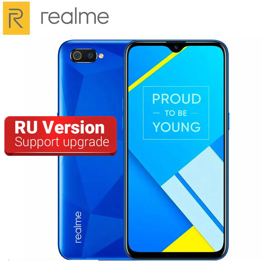 Мобильный телефон Realme C2, русская версия, 4000 мА/ч, две sim-карты, четыре ядра, 6,1 дюймов, 2 Гб ram, 16 ГБ rom, 13 МП, двойная камера, Android 9,0, 4G, телефон