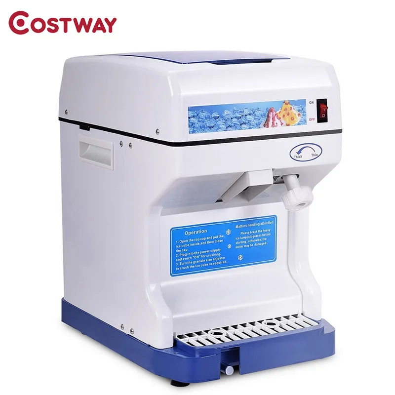 

Efficient Low Noise Electric Ice Shaver Machine Premium Polycarbonate Blade High Efficiency Ice Maker Adjuster Ice Thickness