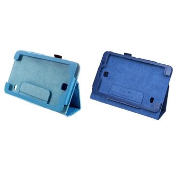 

2 Pcs Leather Case Stand Cover for Samsung Galaxy Tab Tablet SM-T230 4 7Inch Case New , Sky Blue & Blue