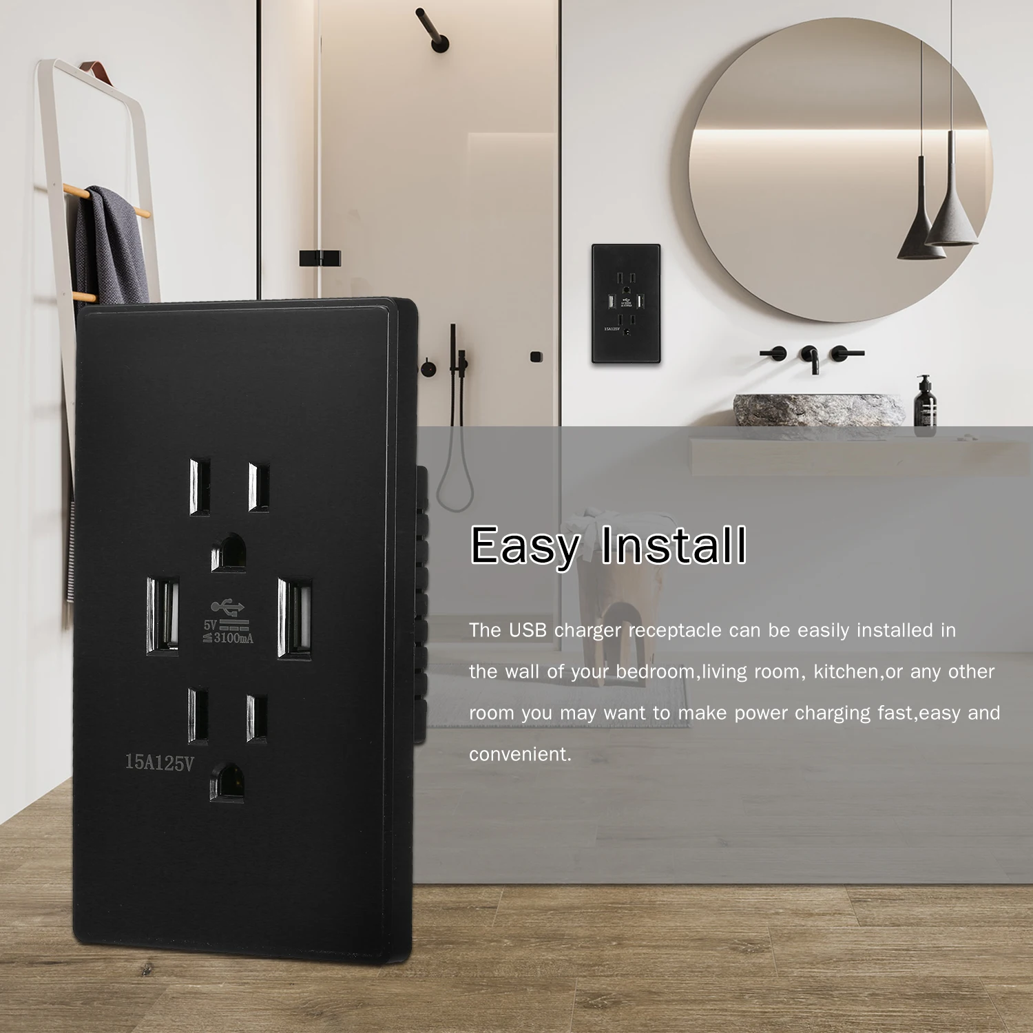 3.1A/4.2A настенная розетка, двойной USB порт, адаптер питания, розетки, панель, универсальная устойчивая дуплексная розетка