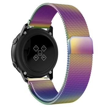

20mm Stainless Steel Solid Band Metal Strap Business Bracelet Wristband Replacement for Galaxy Watch Active 20mm Bands,