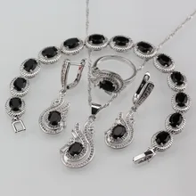 Новинка, западный стиль, Стиль 925 серебро ААА+ качество черный с цирконием, ювелирное изделие для Для женщин 10-Цвет модные ужин костюм