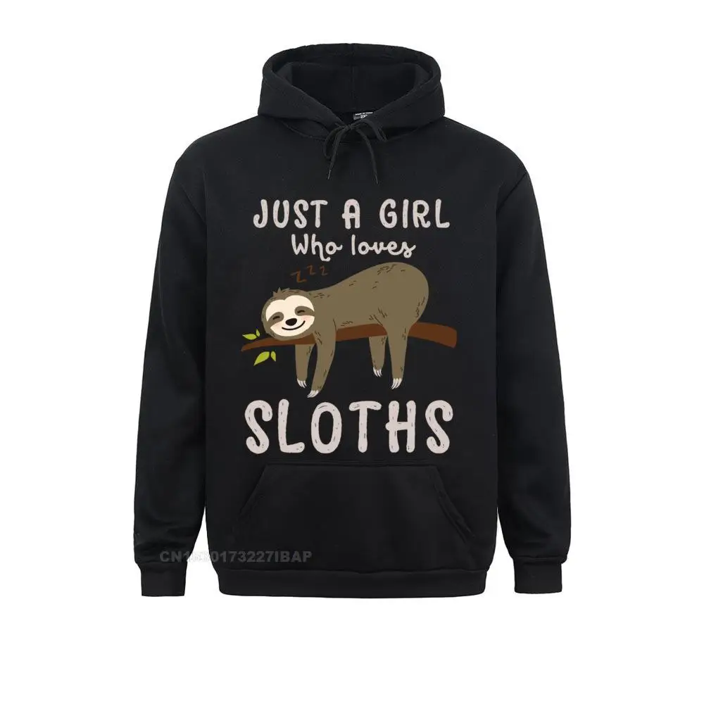 Just A Girl Who Loves Sloths Hoodie Funny Cute Sloth Jacket Sweatshirts Cheap Long Sleeve Street