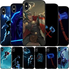 Thor Чехлы Marvel мягкий силиконовый черный ТПУ Телефон чехол для iPhone 6 6plus 7 8 plus 5 5S SE X XR XS Max