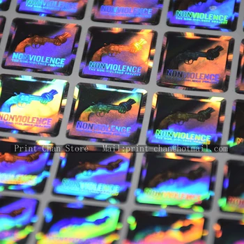 

Custom silver label hologram sticker anti-fake one time use free shipping