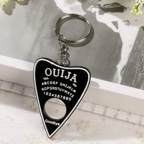 1 шт. цепочка для ключей для сумки Ouija Planchette амулеты градиентная смола доска брелок для женщин - Цвет: solid black