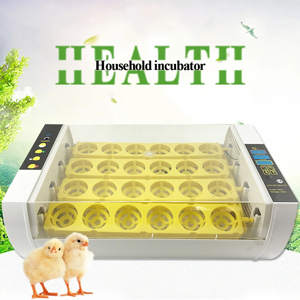 

Top Quality 24 egg incubator Digital Clear Temperature Control Egg Turning Home use for small poultry chicken duck birds with Tr