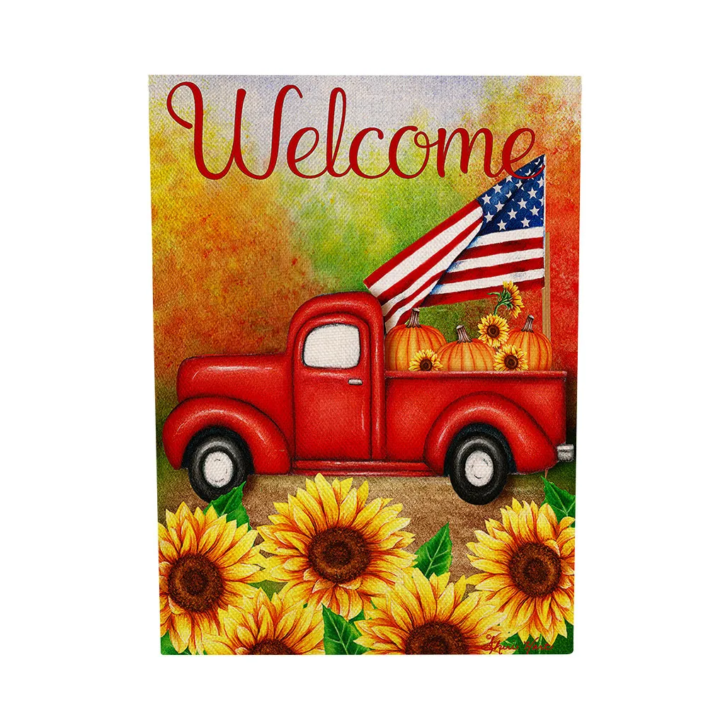 Christmas Garden flag Polyester Burlap banner Windproof Seasonal Double Sided Outdoor Holidays Decorative Lawn Yard W807