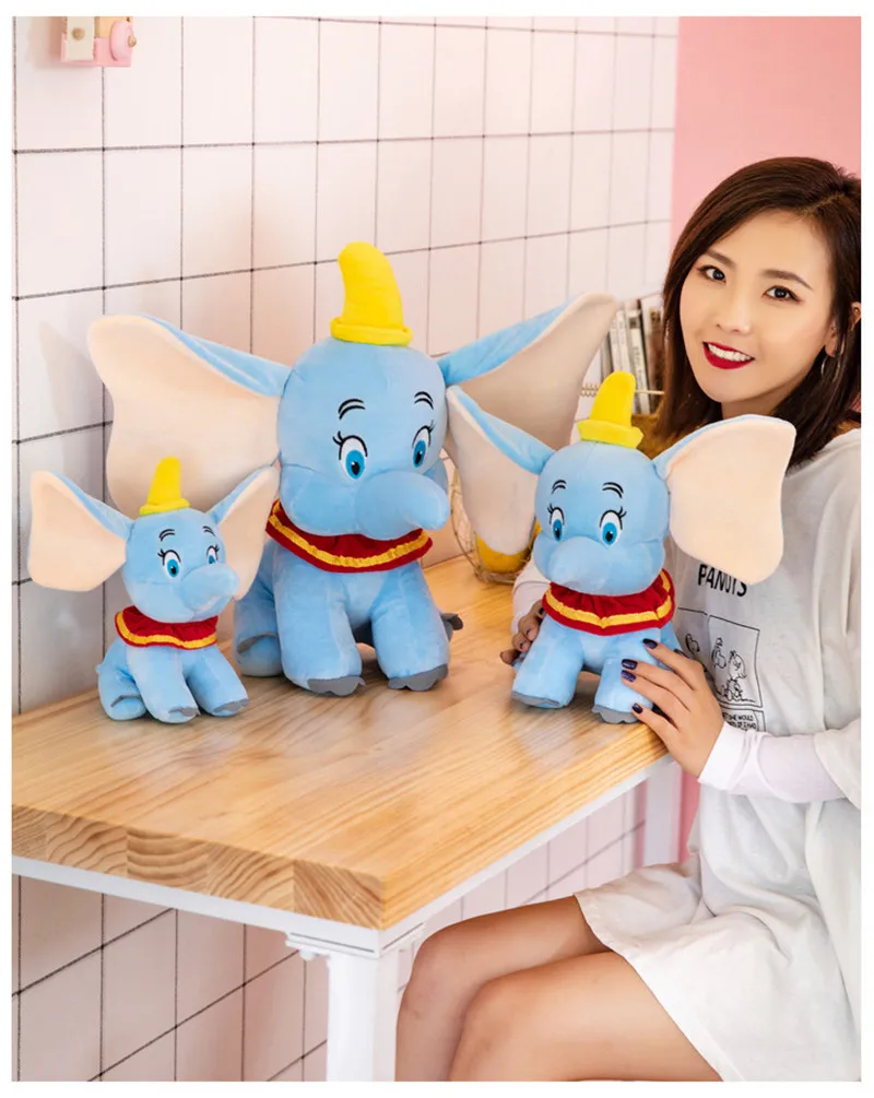 25 см/35 см Dumbo заполненная плюшевая игрушка маленький летающий слон девочка кукла программное обеспечение мультфильм прекрасный Большое Ухо синий слон детская игрушка