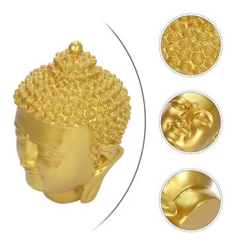 

Buddha Head Sculpture Statue Ornament Indoor Resin Buddhist Home Decoration