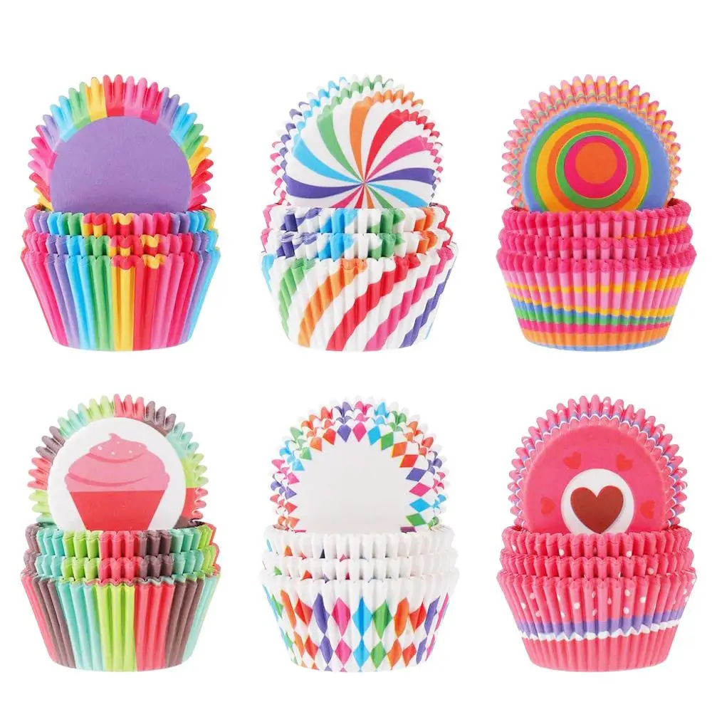100PCS Paper Cupcake Case Muffin Baking Cup Cake Case Box Coloured Party Supply