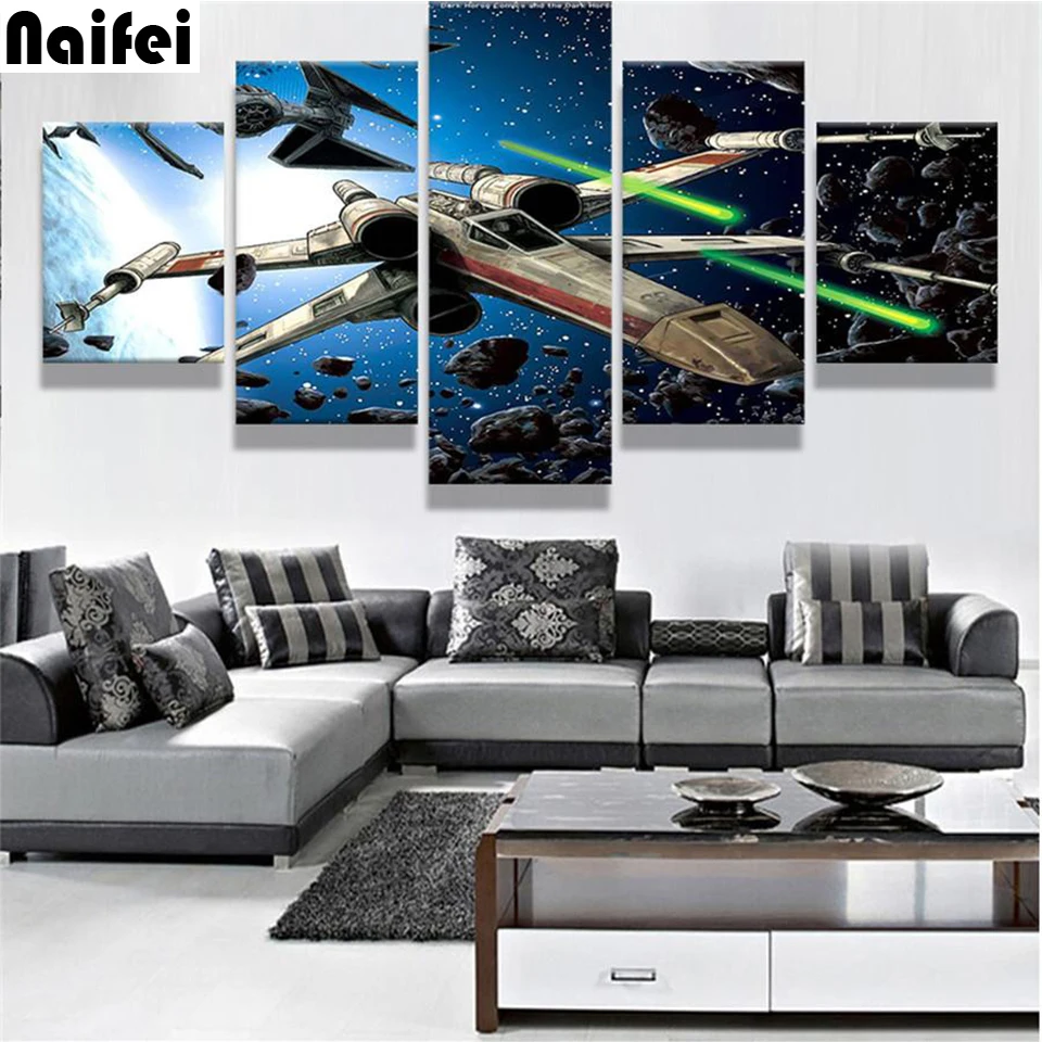 5d Алмазная мозаика 5 шт. X-Wing Starfighter сделай сам вышивка на весь экран квадратная