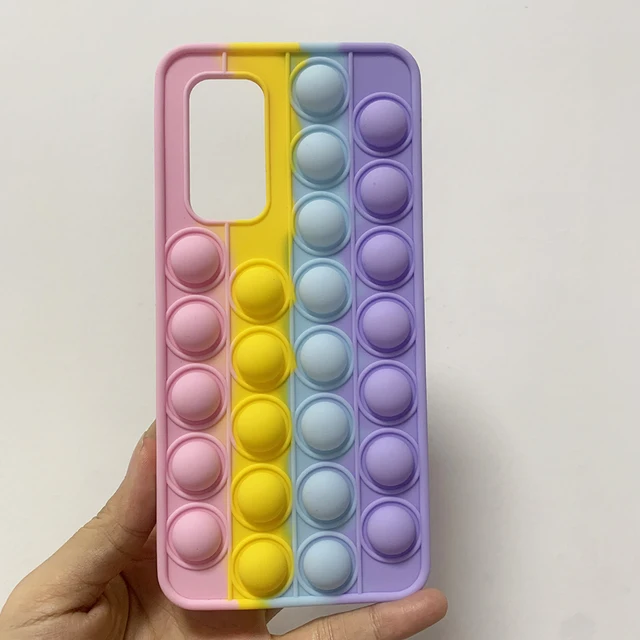 For Redmi Note 9 Pro 9S 7 8 Pro Push Pop Bubble Fidget Toy Soft Case for Redmi 9 9T 9C 9A Mi Poco X3 M3 Sensory Stress Reliver Xiaomi Mi 10T Pro