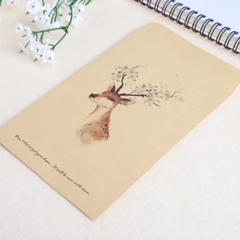 

12Pcs Vintage Deer Mini Paper Envelope European Style Card Scrapbooking Gift New