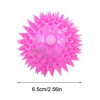 

Squeaky Spiky Dog Ball Toy Flashing Light Elastic Ball Puppy Dogs Playing Toys T8WE