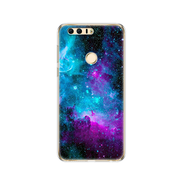 phone case for huawei honor 8 soft tpu silicon back cover 360 full protective printing clear coque