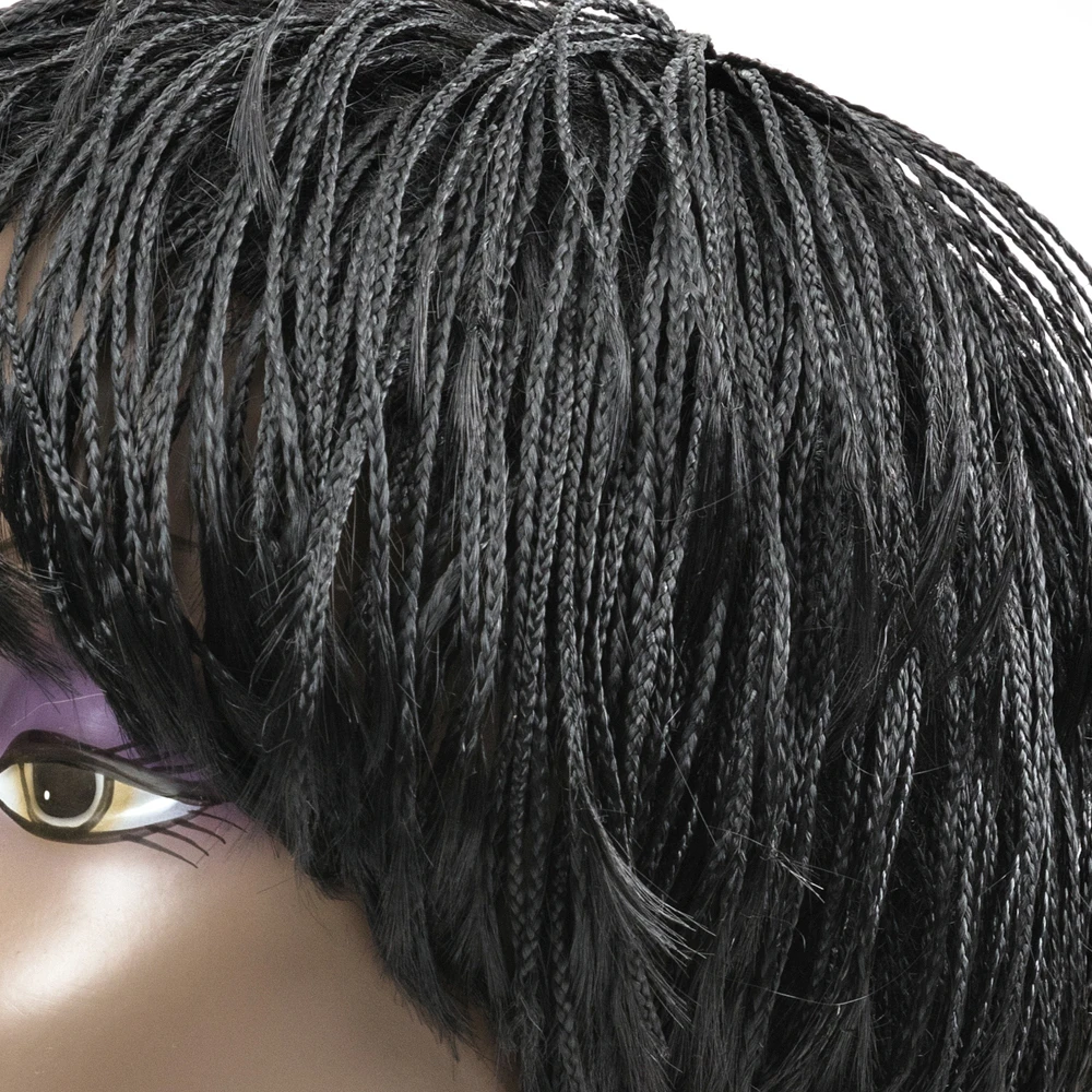 Sissi's Braided Bob Box Braids Wig With Bangs Synthetic Heat Resistant Fiber Hair Crochet Twist Cosplay Hair For Black Women