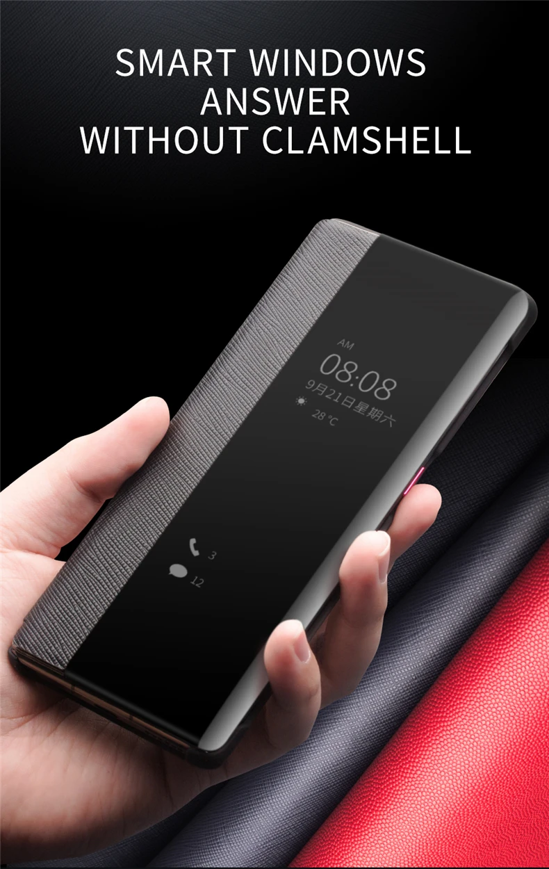 QIALINO, роскошный чехол из натуральной кожи для телефона huawei mate 30 Pro, ультра тонкий флип-чехол с умным обзором для huawei mate 30