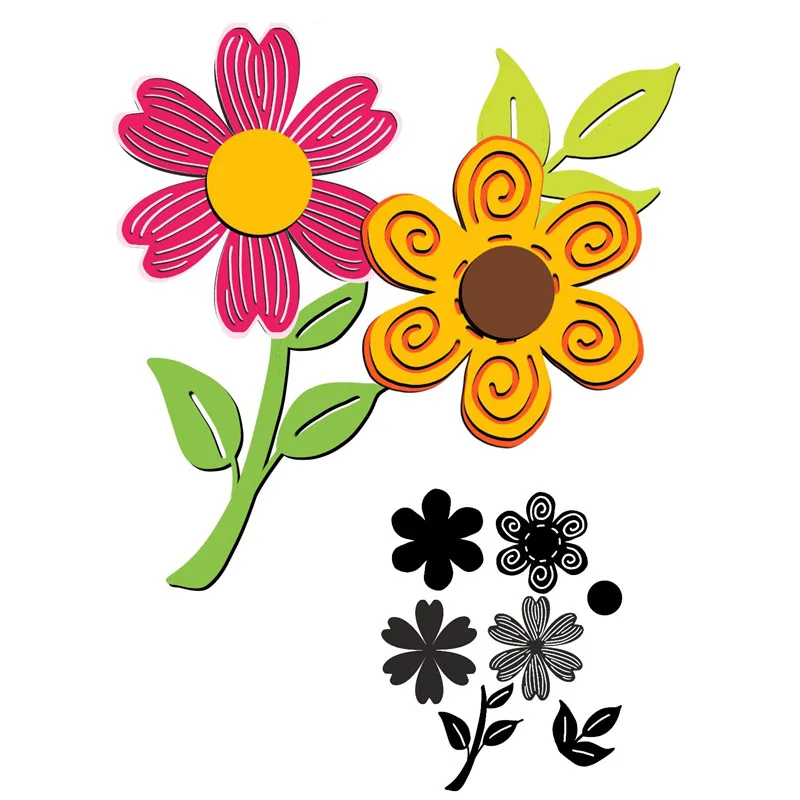 

Naifumodo Layer Flower Dies Bunch Metal Cutting Dies for DIY Scrapbooking Craft Card Embossing Die Cut New Template Stencil New