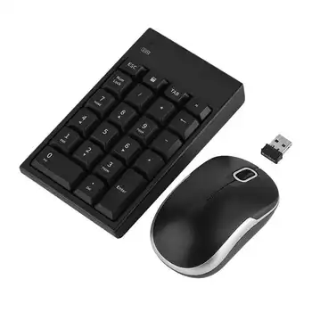 

2.4GHz Wireless Mini Keyboard Mouse Set 1200DPI Optical Mouse & 22-key Wireless Numeric Keyboard Keypad for Laptop Home Office