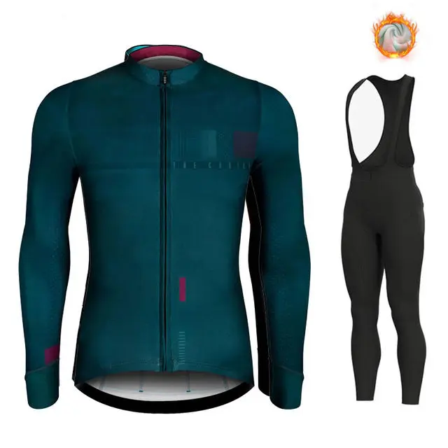 cycling jersey set 7 Зимний шерстяной костюм для велоспорта, мужской костюм для велоспорта, уличная спортивная одежда, форма для горного велосипеда, комплект для триатлона, гобайка - Цвет: cycling jersey set 7