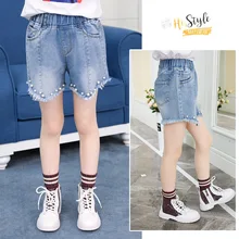 Детские джинсовые шорты летний стиль для мальчиков и девочек, тонкий светильник, мягкий материал, свободный вариант штанов