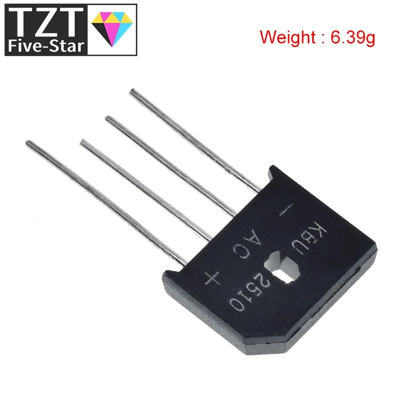 25A 1000V Diode Bridge Rectifier KBU2510 5PCS diode bridge rectifier electrical rectifier diodes rectifier diodes electrical diodes electrical component