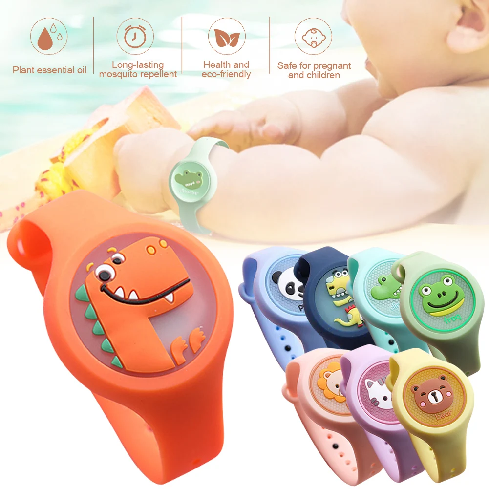 Pulsera de silicona portátil para niños, pulsera repelente de mosquitos eficaz, ambiental, para verano