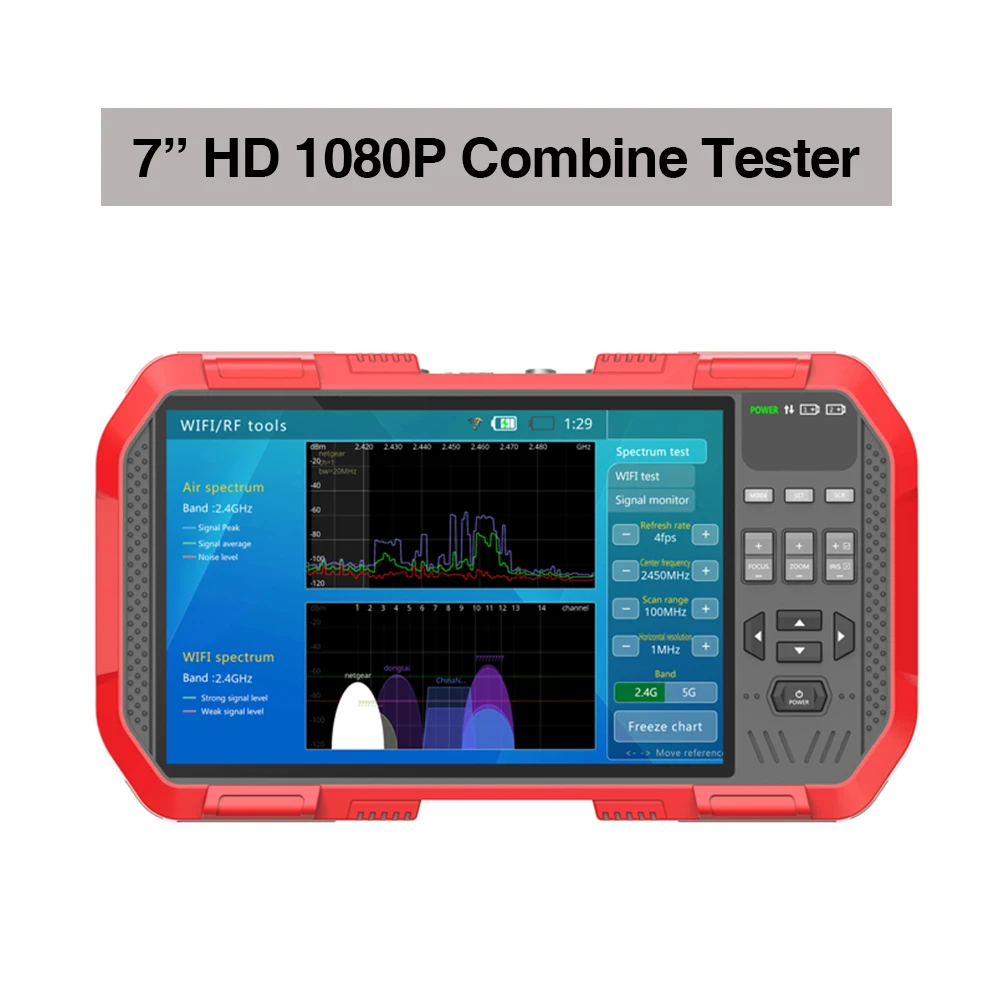 

7" H.265 4K IP HD CCTV Tester Monitor AHD CVI TVI Camera Tester 8MP WIFI POE 12V Video Cable Testing HDMI input Camera Tester