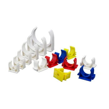 

10pcs Plastic pipe saddle clamp16 -32mm PVC Electrician Tube holder support bracket Wire Card Border Card Line U clip fastener