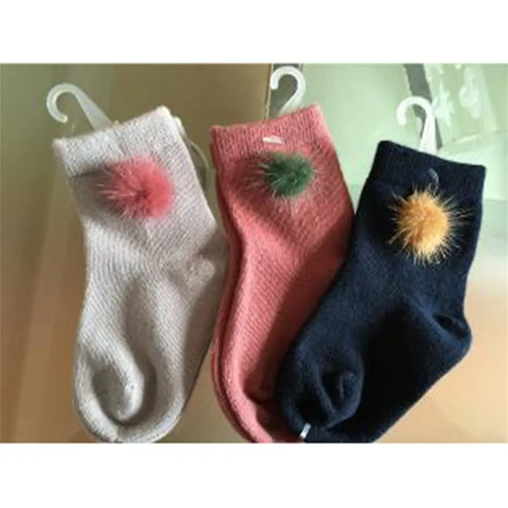 Хлопковые носки смешанные цвета 120N хлопковые носки с водяными помпонами носки-тапочки носки для девочек