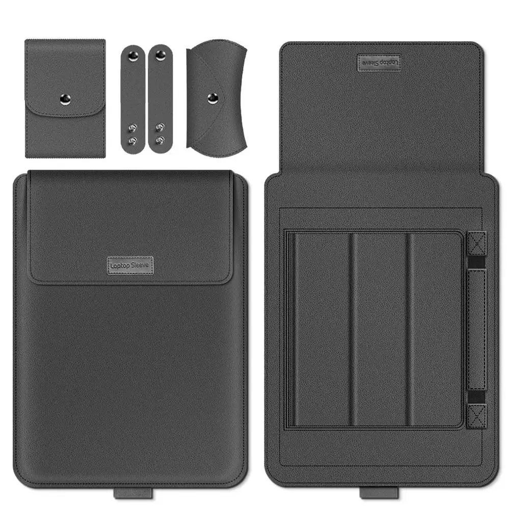 Funda para portátil con soporte y alfombrilla para mouse de 13 a 14  pulgadas, funda protectora de cuero para computadora portátil, funda  protectora